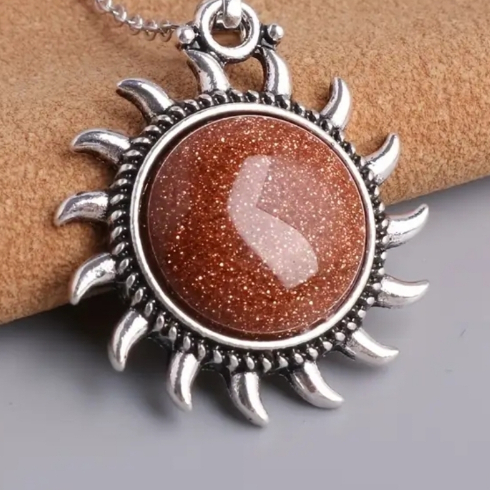 Retro Sunflower Burst Pendant